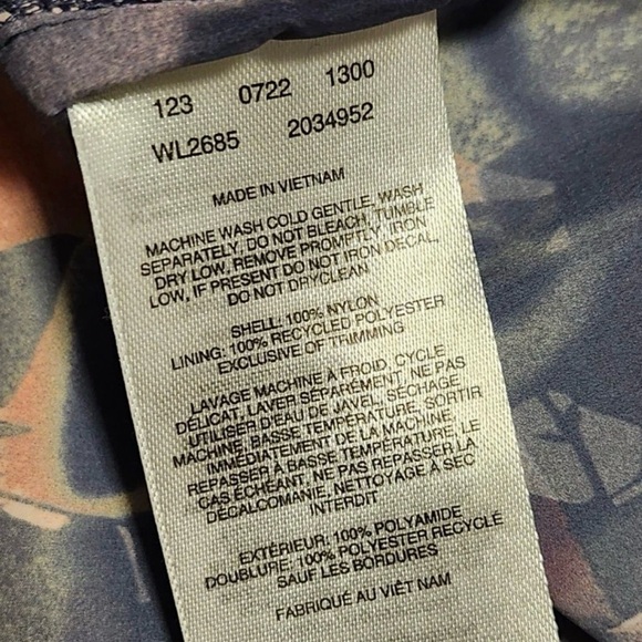 Columbia Women's Floral-Print Hooded Rain Jacket in Navy and Blush - Picture 3 of 8